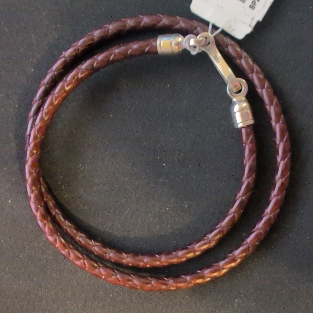 Men's Euro Braided Leather Double Wrap Bracelet